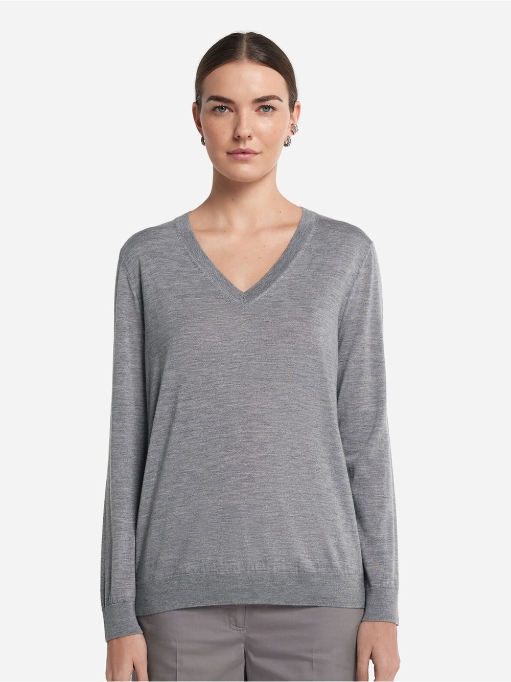 Falconeri Ultrafine Cashmere V-Neck Sweater Grey - 8984 - Gray Heather new tags!